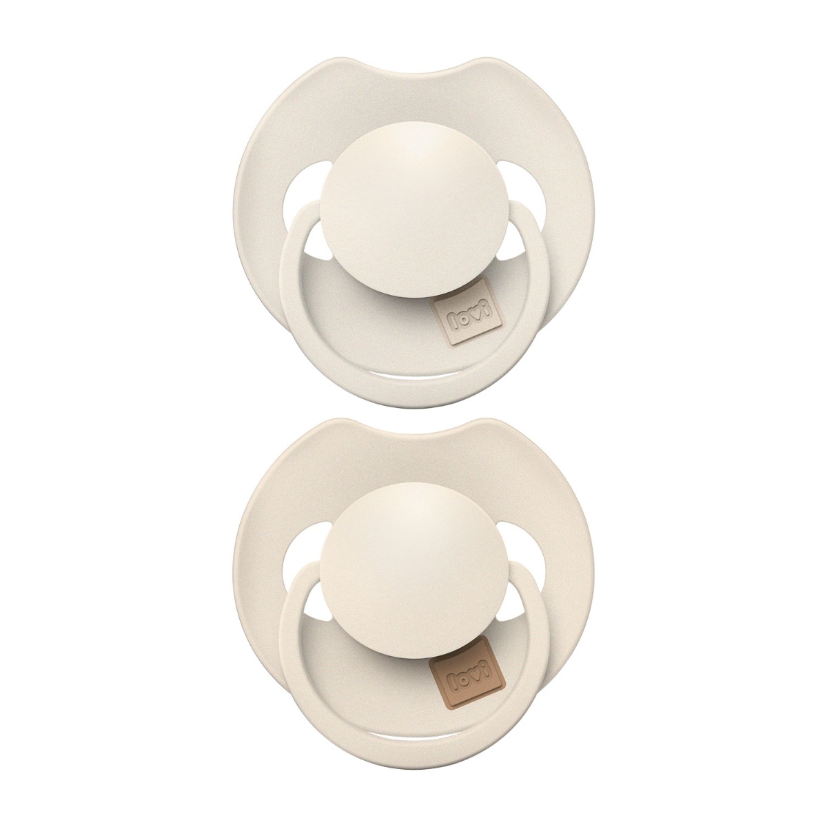 Smoczek silikonowy dynamiczny LOVI Prime 6-18m 2 szt Coconut/Ivory