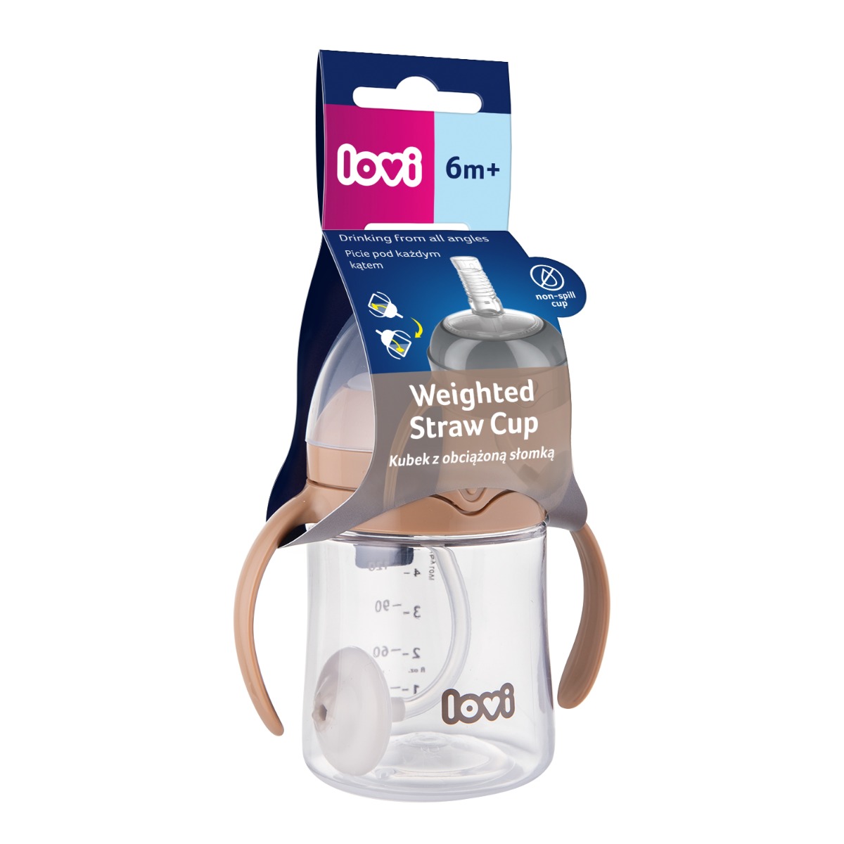 Erste Tasse mit gewichtetem Strohhalm LOVI 150 ml Braun