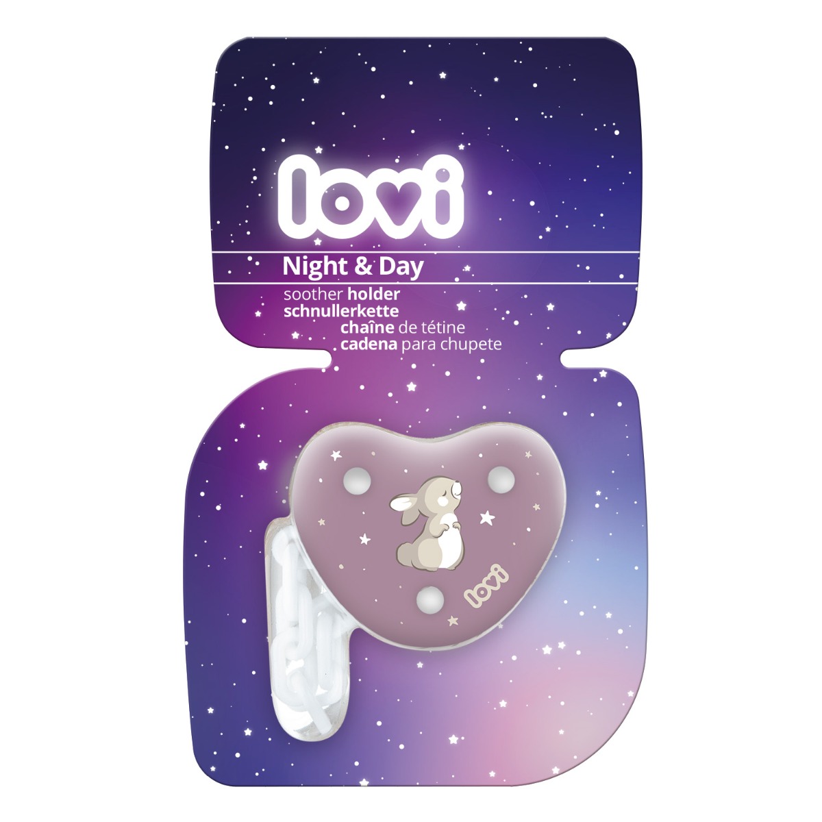 Łańcuszek do smoczka LOVI Night&Day Girl