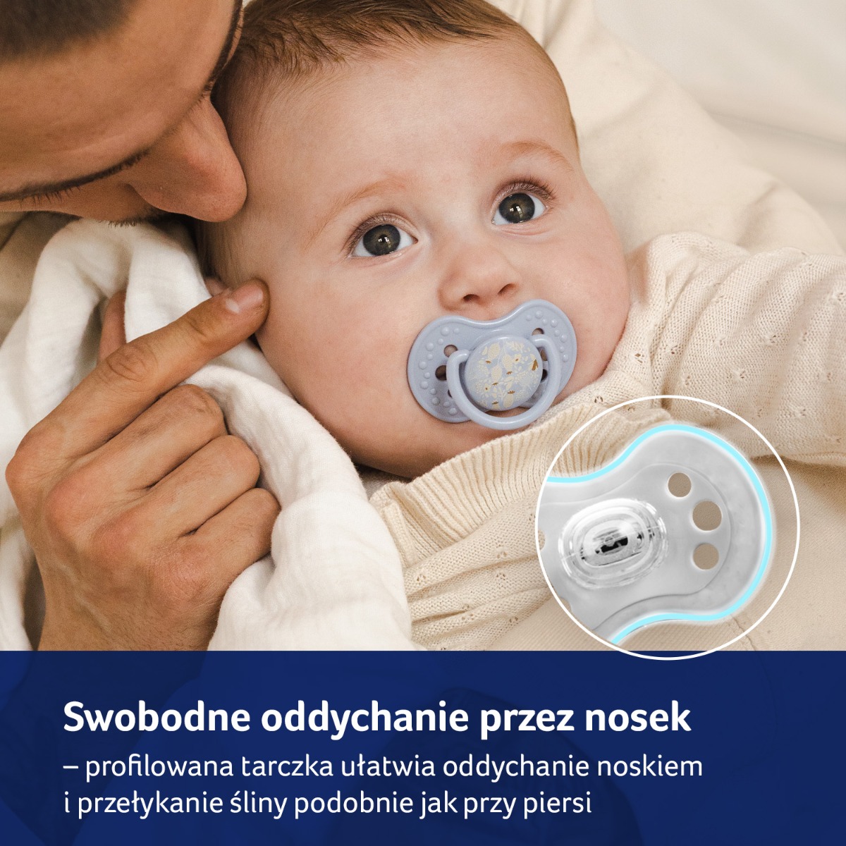 Smoczek silikonowy dynamiczny LOVI 0-6 m 2 szt. Blossom Ivory