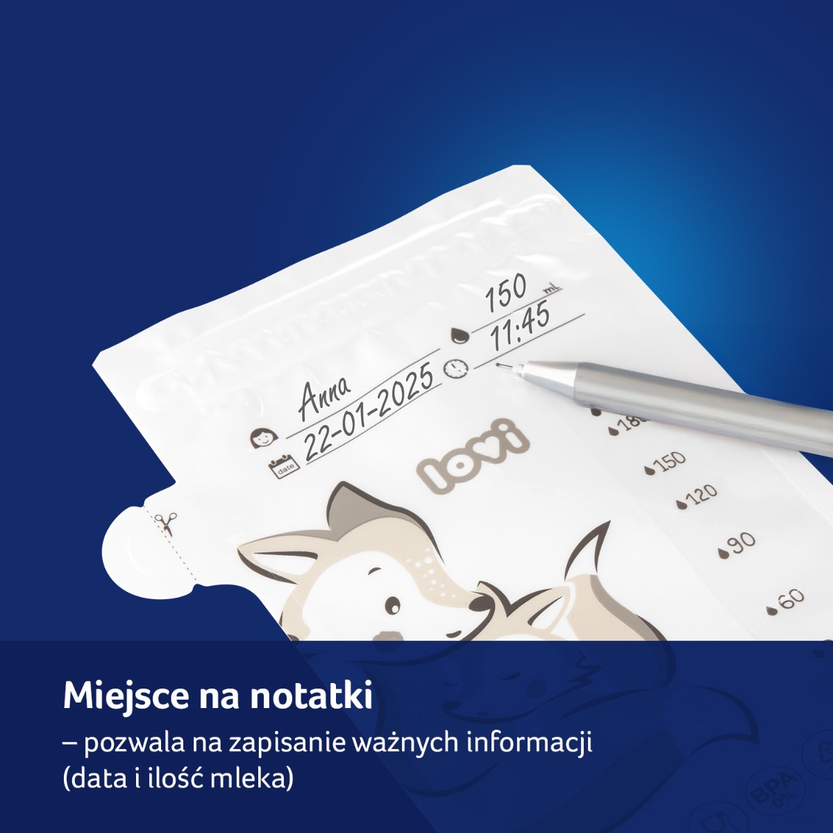 Torebki do przechowywania pokarmu LOVI 25 szt.