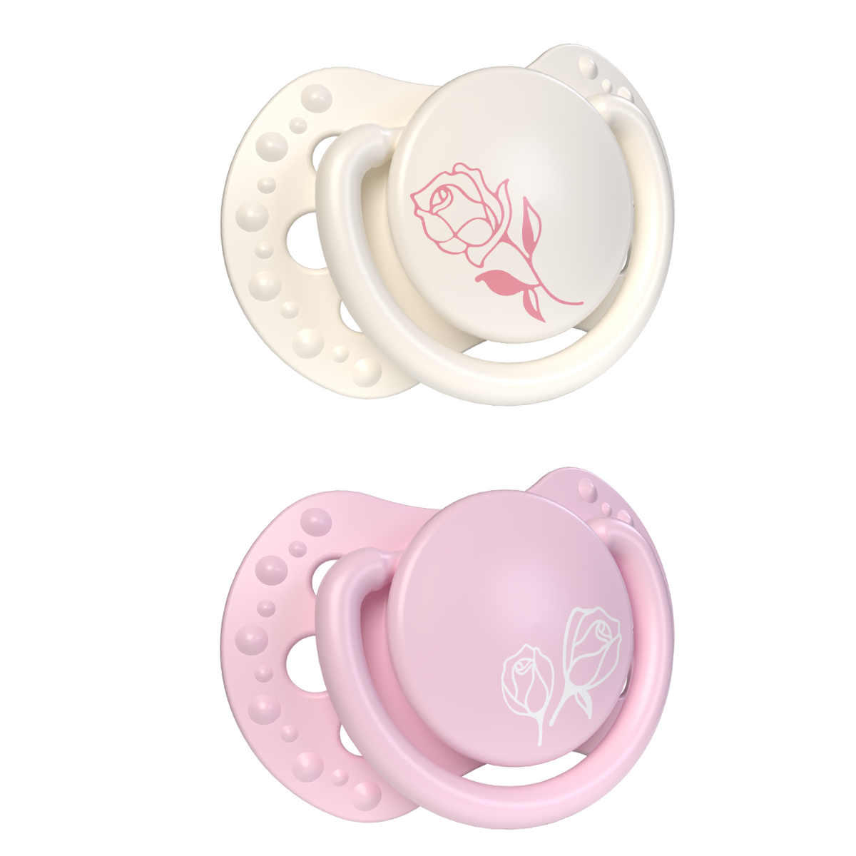 Smoczek silikonowy dynamiczny LOVI Classy 0-2m 2 szt. Petite Rose