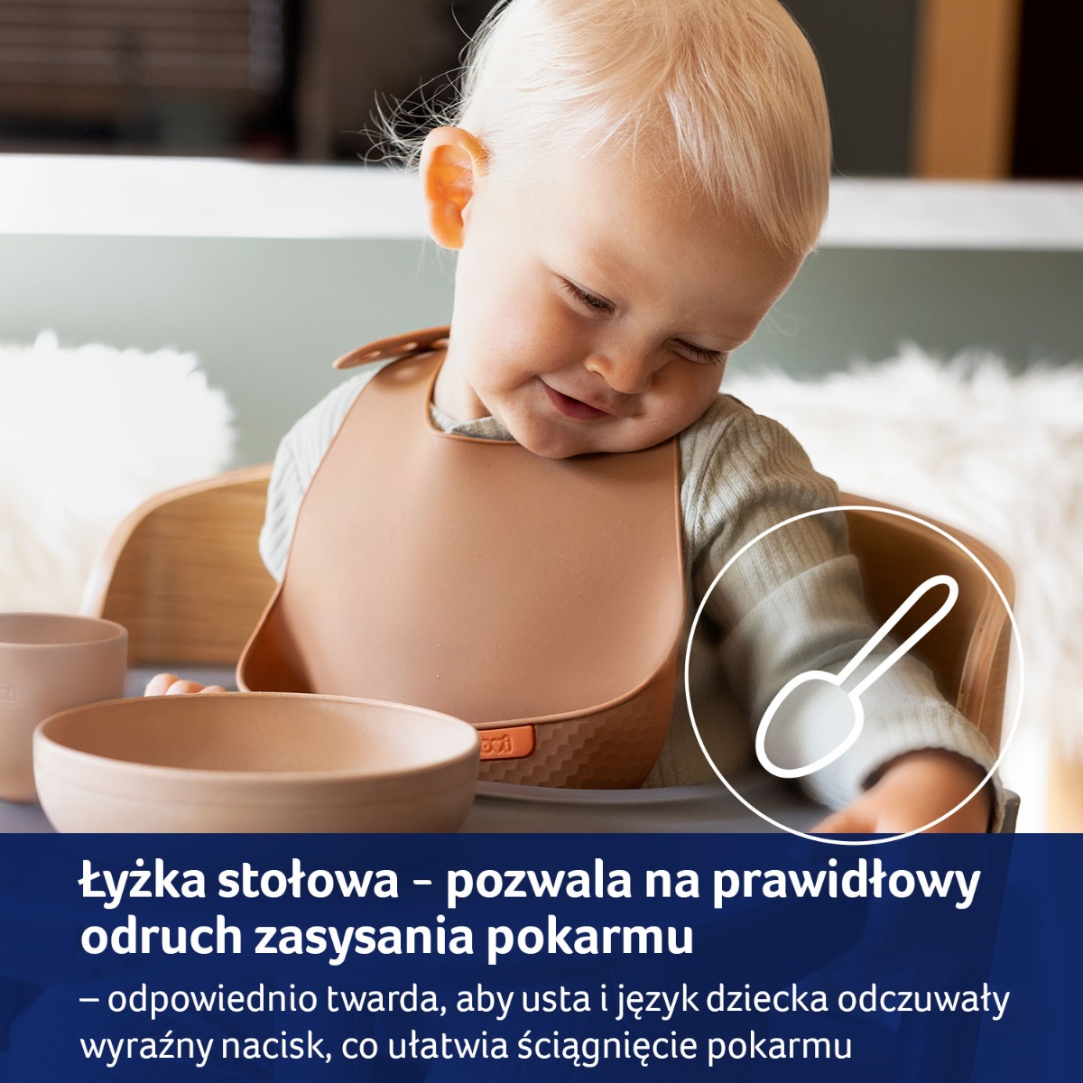 Zestaw Pierwsza łyżeczka i Łyżka stołowa LOVI Nude
