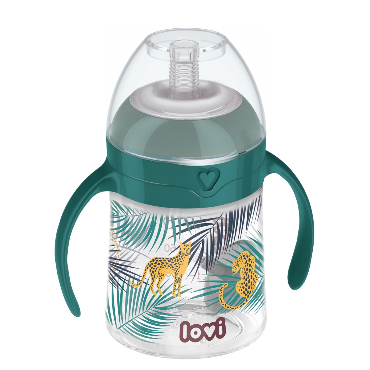 Primer vaso con pajita LOVI ponderada 150 ml Jungle Vibes