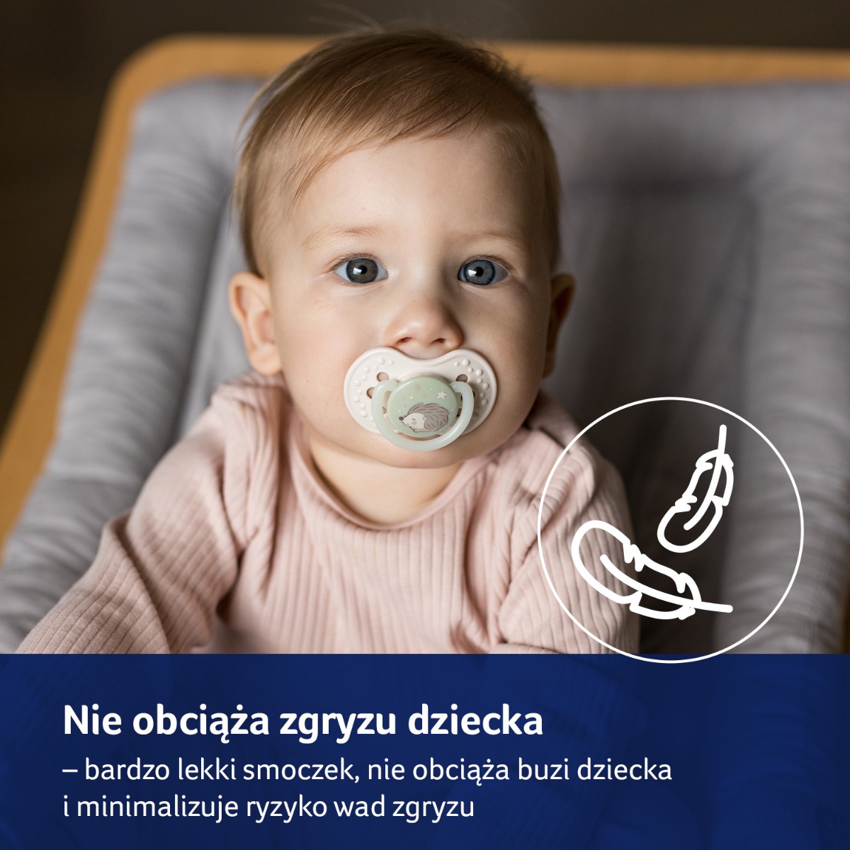 Smoczek silikonowy dynamiczny LOVI 0-6m 2 szt Night&Day Hedgehog