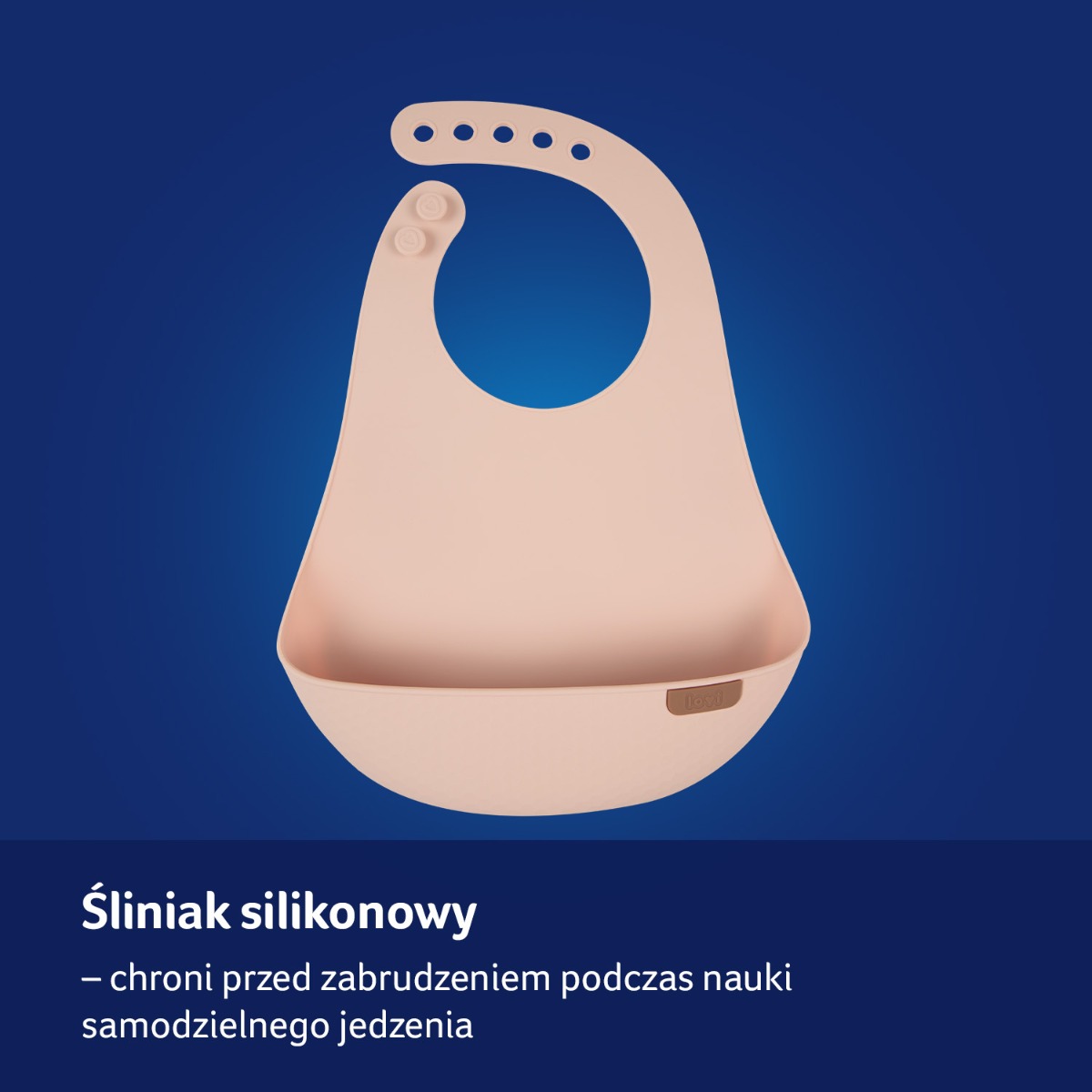 Śliniak silikonowy LOVI Nude