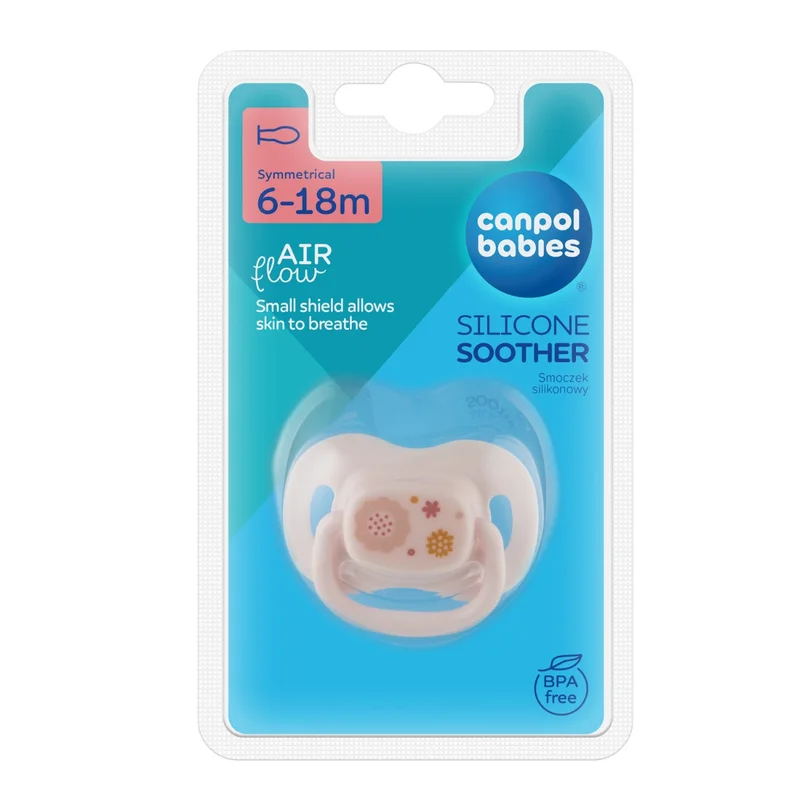 Canpol babies Smoczek uspokajający silik. symetryczny 6-18m NEWBORN BABY różowy