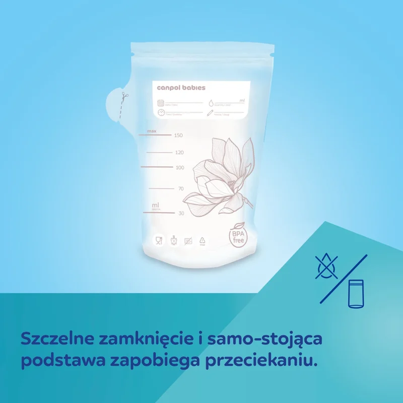 Canpol babies torebki do przechowywania pokarmu 150ml, 25 szt.