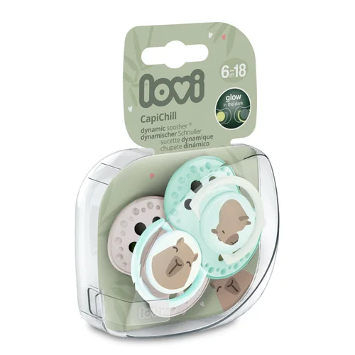 Smoczek silikonowy dynamiczny LOVI 6-18m 2 szt CapiChill Boy
