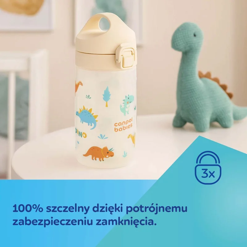 Canpol babies Bidon na wodę dla dzieci od 2,5 r.ż Junior 400 ml beżowy