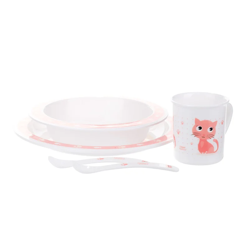 Canpol babies zestaw stołowy CUTE ANIMALS różowy
