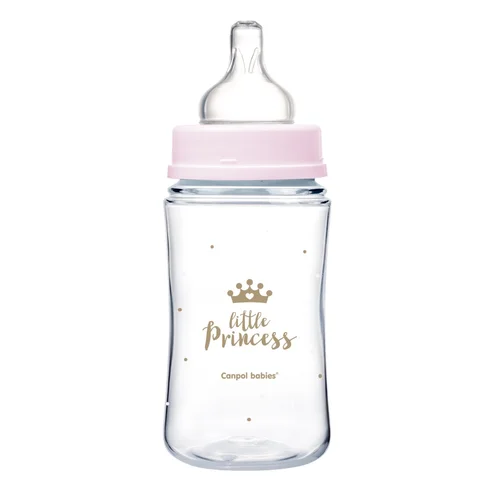 Butelka szeroka antykolkowa Canpol babies 240 ml PP EasyStart ROYAL BABY różowa