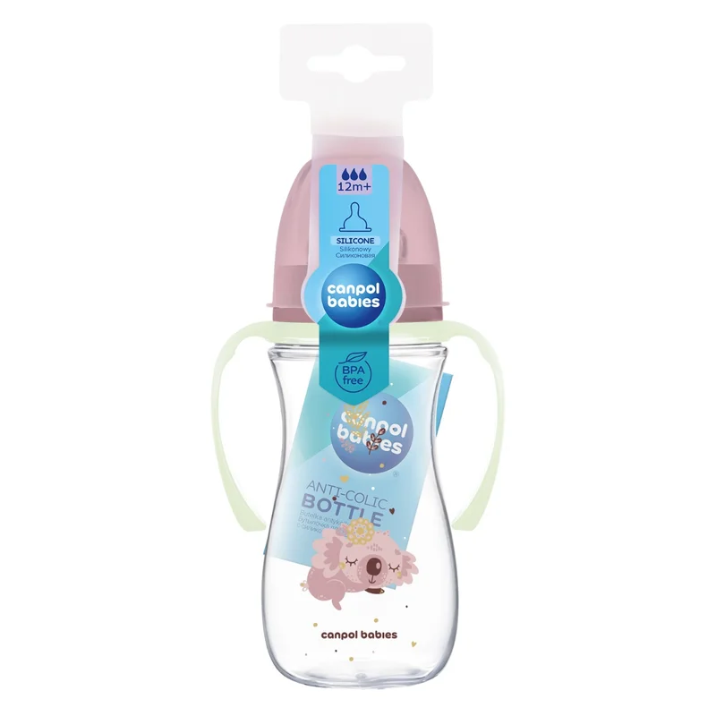 Canpol babies butelka szeroka antykolkowa ze świecącymi uchwytami PP EasyStart 300ml Sleepy Koala