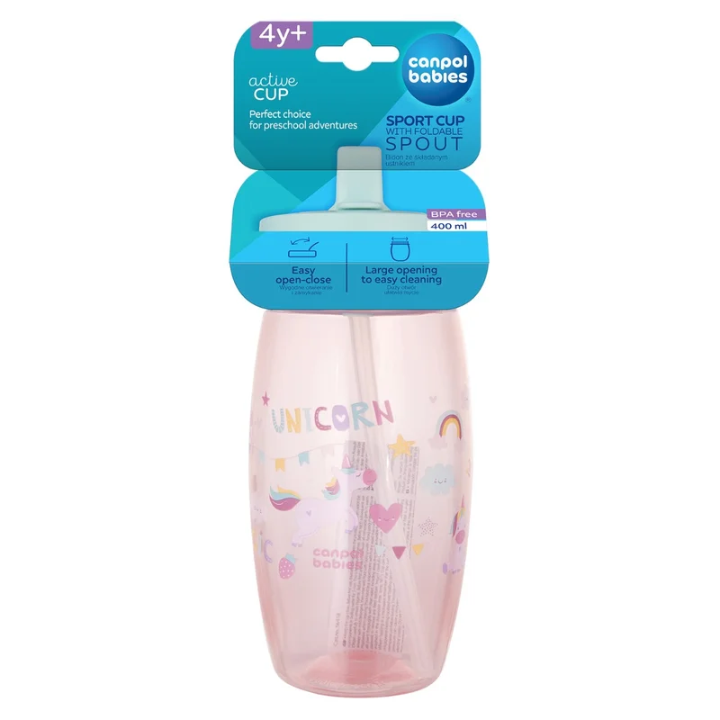 Canpol babies Bidon ze składanym ustnikiem 400 ml JEDNOROŻCE