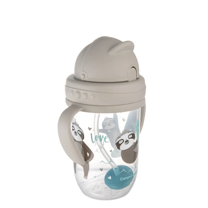 Kubek niekapek z rurką i odważnikiem Canpol babies 270 ml EXOTIC ANIMALS
