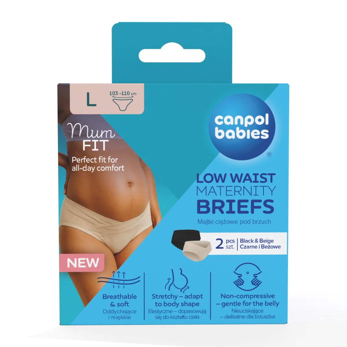Canpol babies Majtki ciążowe pod brzuch MumFIT rozmiar L 2 szt.