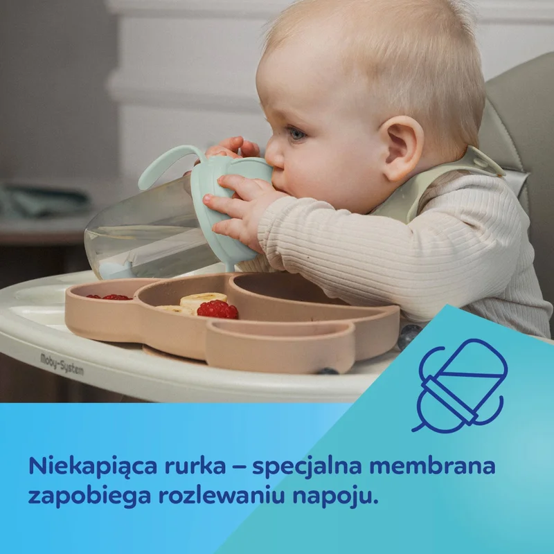 Canpol babies Kubek niekapek z rurką i odważnikiem 270 ml zielony