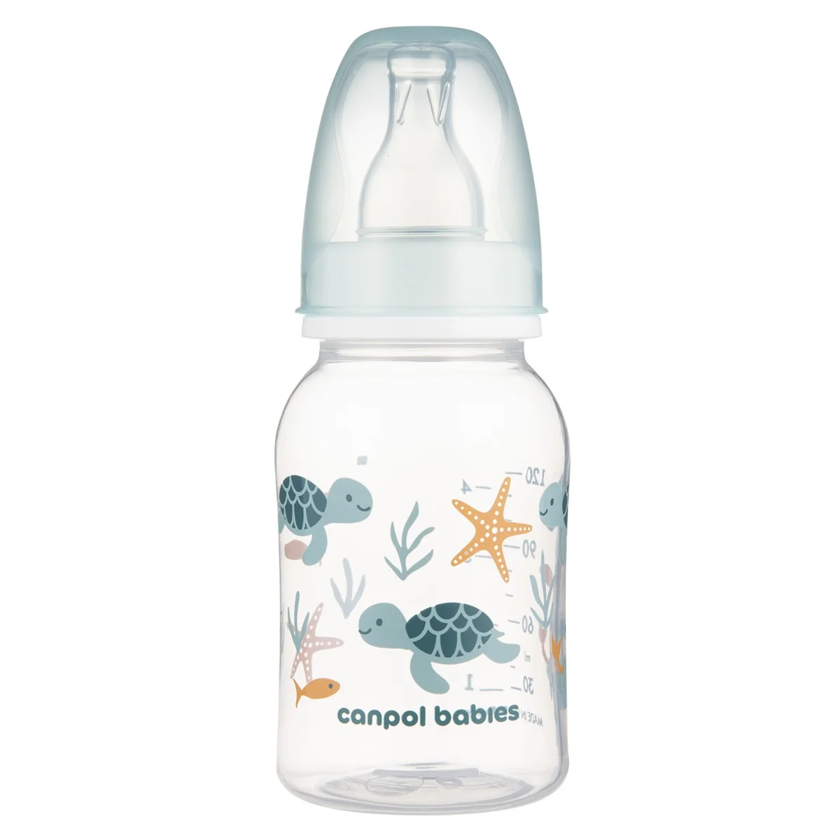 Canpol babies Butelka wąska 120ml PP LOVE&SEA​ niebieska