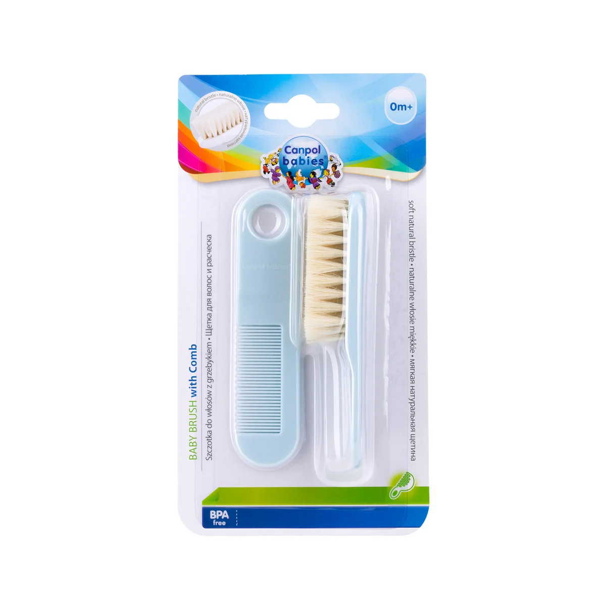 Canpol babies szczotka i grzebień dla niemowląt z miękkim, naturalnym włosiem