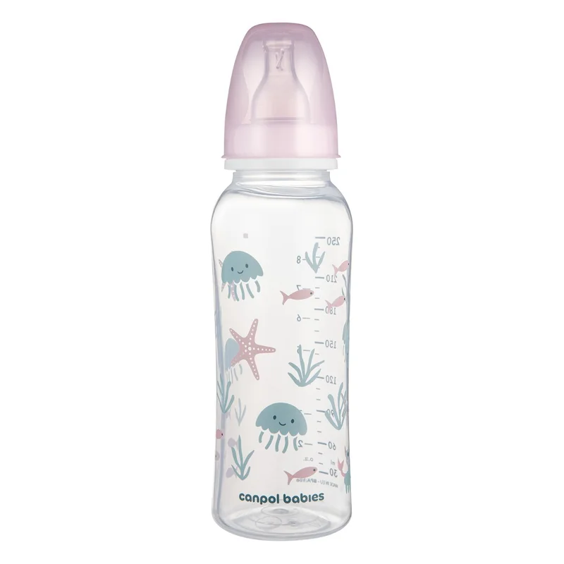 Canpol babies Butelka wąska 250ml PP LOVE&SEA różowa