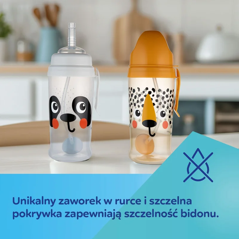 Canpol babies Bidon niekapek z rurką i odważnikiem BabiesBoo panda