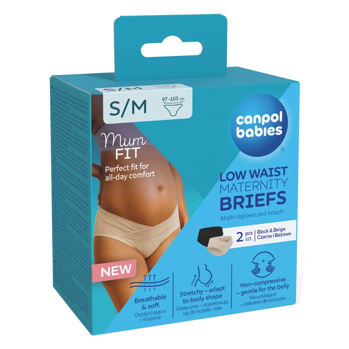 Canpol babies Majtki ciążowe pod brzuch MumFIT rozmiar S/M 2 szt.