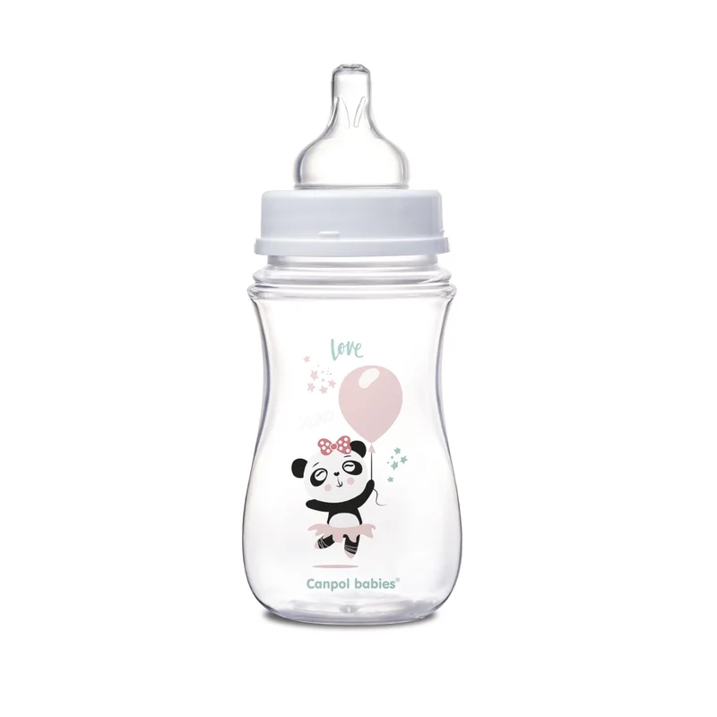 Butelka szeroka antykolkowa Canpol babies 240 ml PP EasyStart EXOTIC ANIMALS różowa