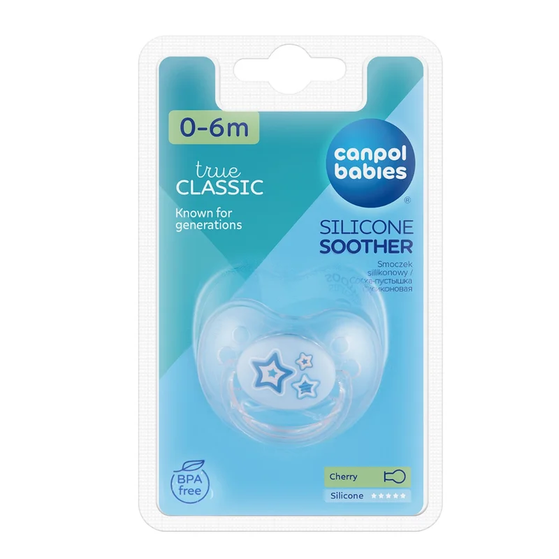 Canpol babies smoczek uspokajający silikon 0-6m okrągły NEWBORN BABY niebieski