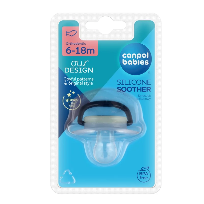 Canpol babies Smoczek usp. silikon 6-18m anatomiczny NIGHT DREAMS nie.