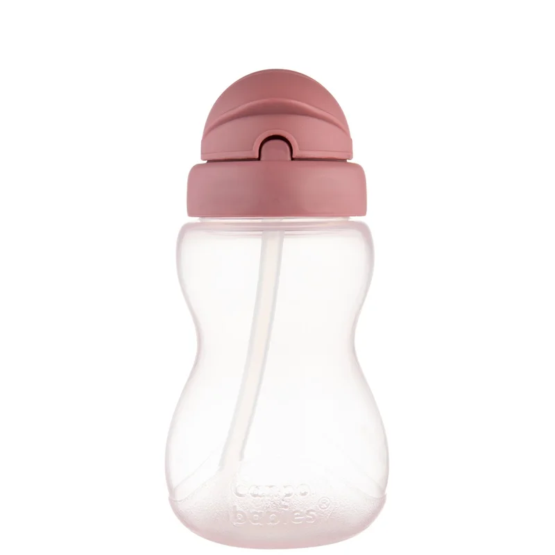 Canpol babies Bidon ze składaną rurką silikonową 270 ml różowy
