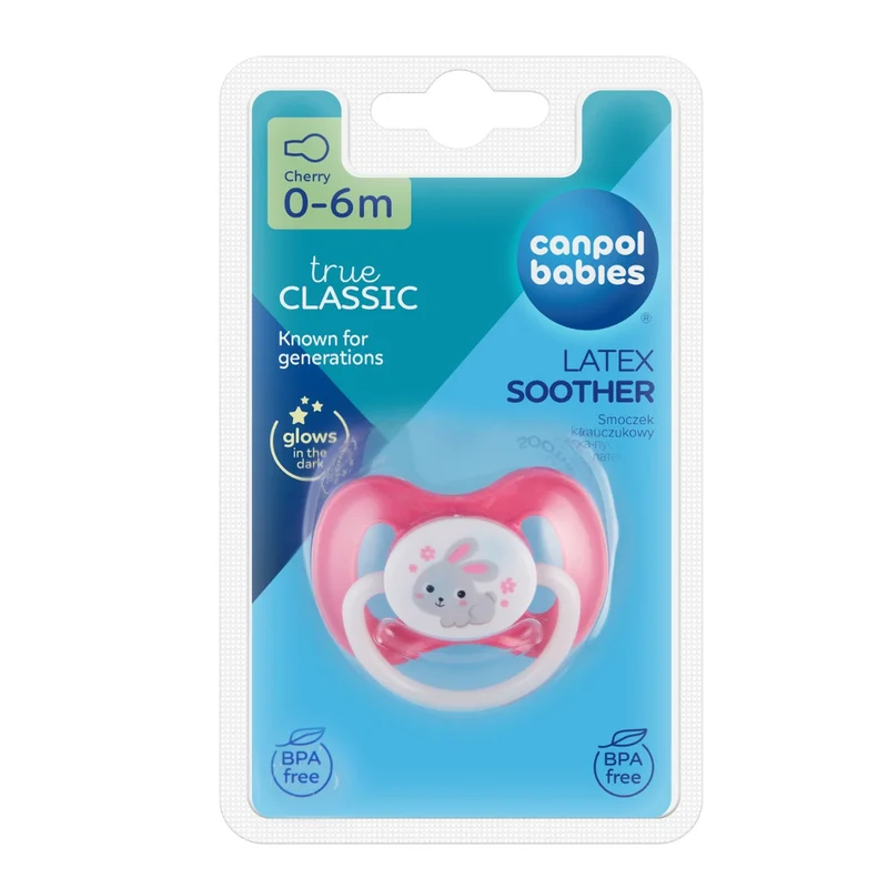 Canpol babies Smoczek uspok. kauczuk 0-6m okrągły BUNNY&COMPANY róż.