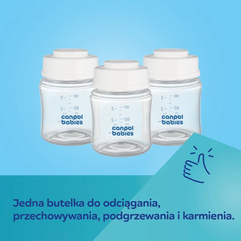 Canpol babies zestaw butelek do przechowywania pokarmu 3x120ml