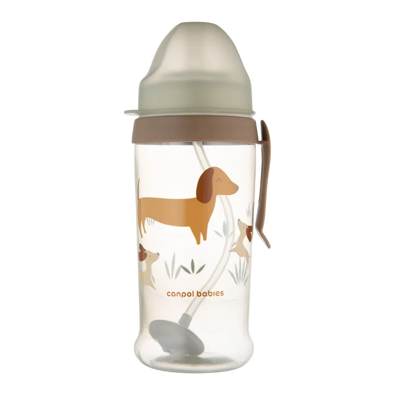 Canpol babies Bidon niekapek z rurką i odważnikiem 350 ml DOGS