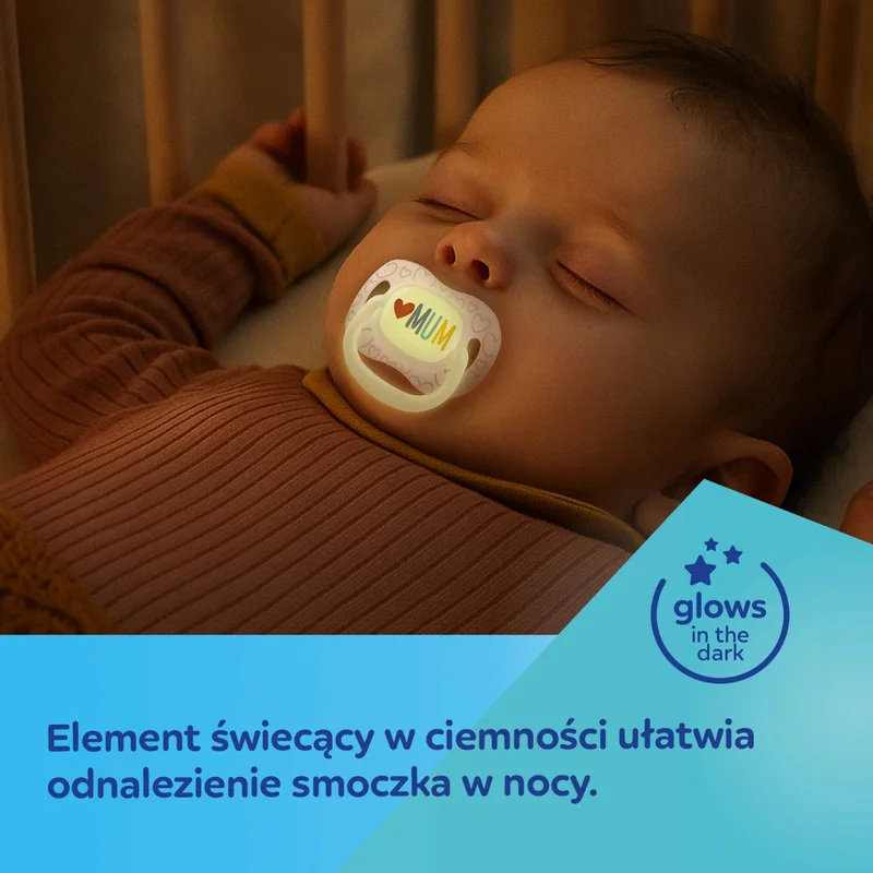 Canpol babies Smoczek uspokajający silikonowy symetryczny 6-18m LoveMum&Dad 2szt