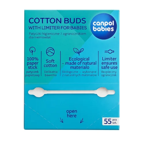 Canpol babies bezpieczne patyczki higieniczne dla niemowląt 55 szt.