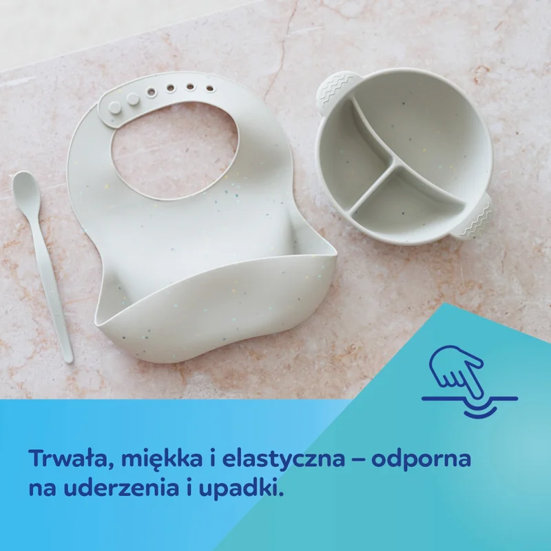 Miska silikonowa Canpol babies z 3 przegródkami i przyssawką 360 ml DOTS