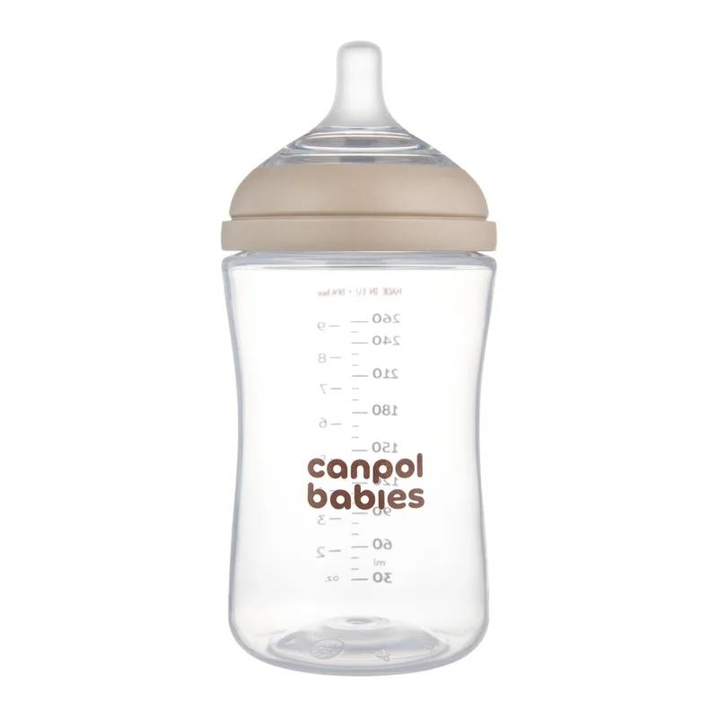 Canpol babies Butelka Natural Shape ze smoczkiem dwustrefowym 260 ml