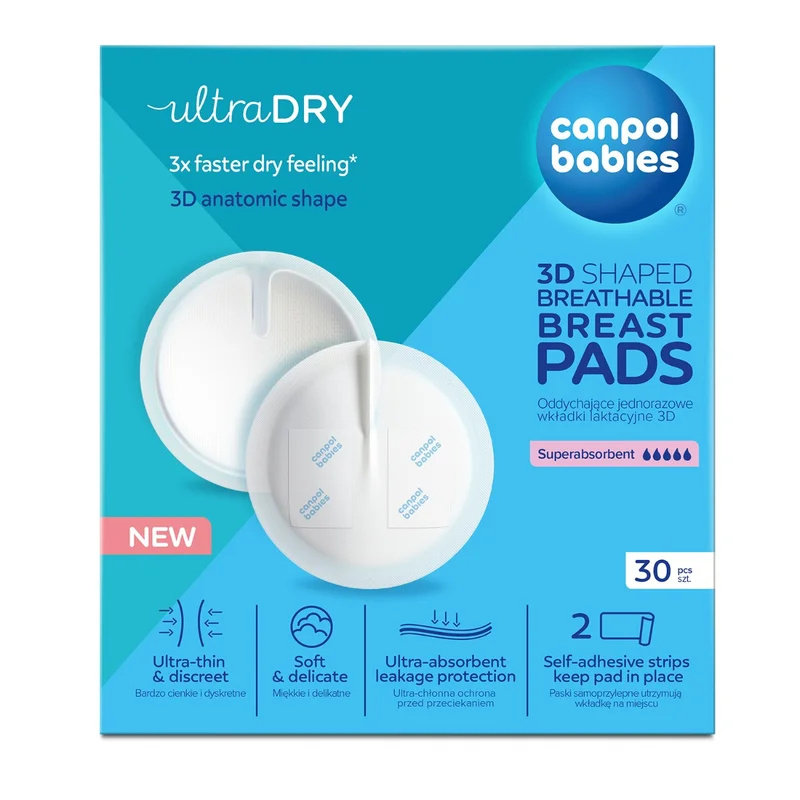 Canpol babies oddychające ultrachłonne wkładki laktacyjne 3D 30 szt.