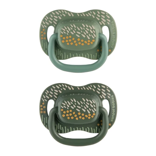 Canpol babies Smoczek usp. silikonowy symetryczny 18m+ MOUNTAINS 2 szt. zielone