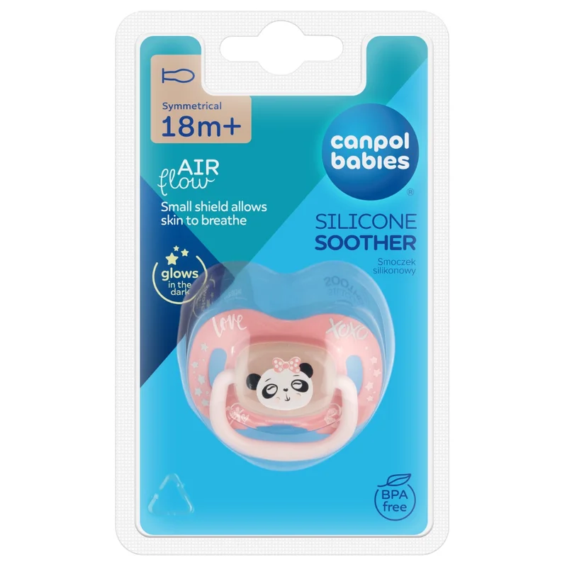 Canpol babies Smoczek silikonowy 18m+ symetryczny EXOTIC (panda)
