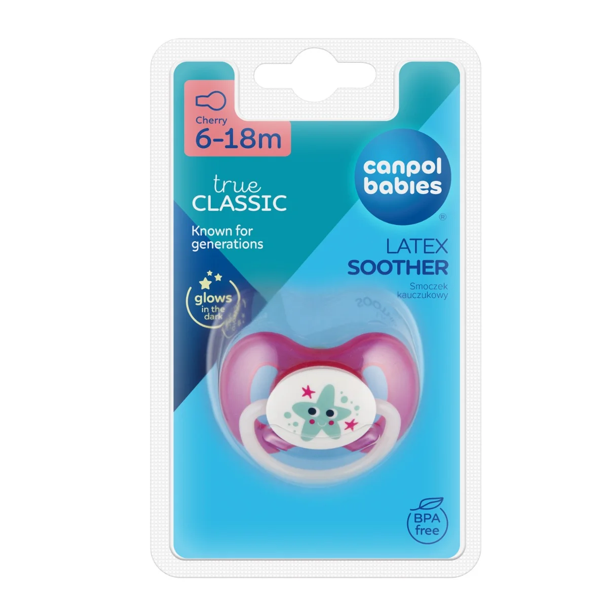 Canpol babies Smoczek uspok. kauczukowy 6-18m okrągły LOVE&SEA