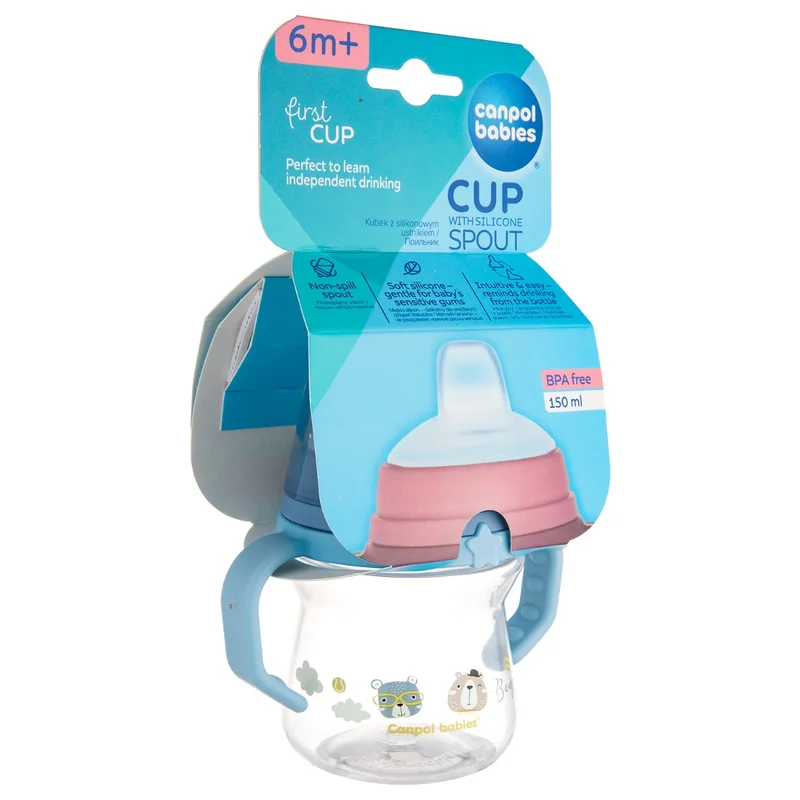 Canpol babies kubek z silikonowym ustnikiem FirstCup 150ml BONJOUR PARIS