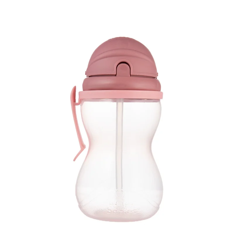 Canpol babies Bidon ze składaną rurką silikonową 370 ml różowy