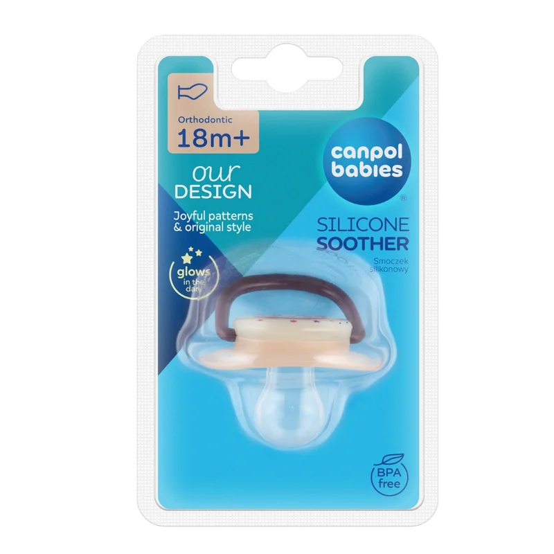 Canpol babies Smoczek usp. silikon 18m+ anatomiczny NIGHT DREAMS róż.
