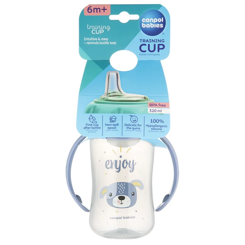Canpol babies Kubek treningowy z miękkim ustnikiem 320ml CUTE ANIMALS