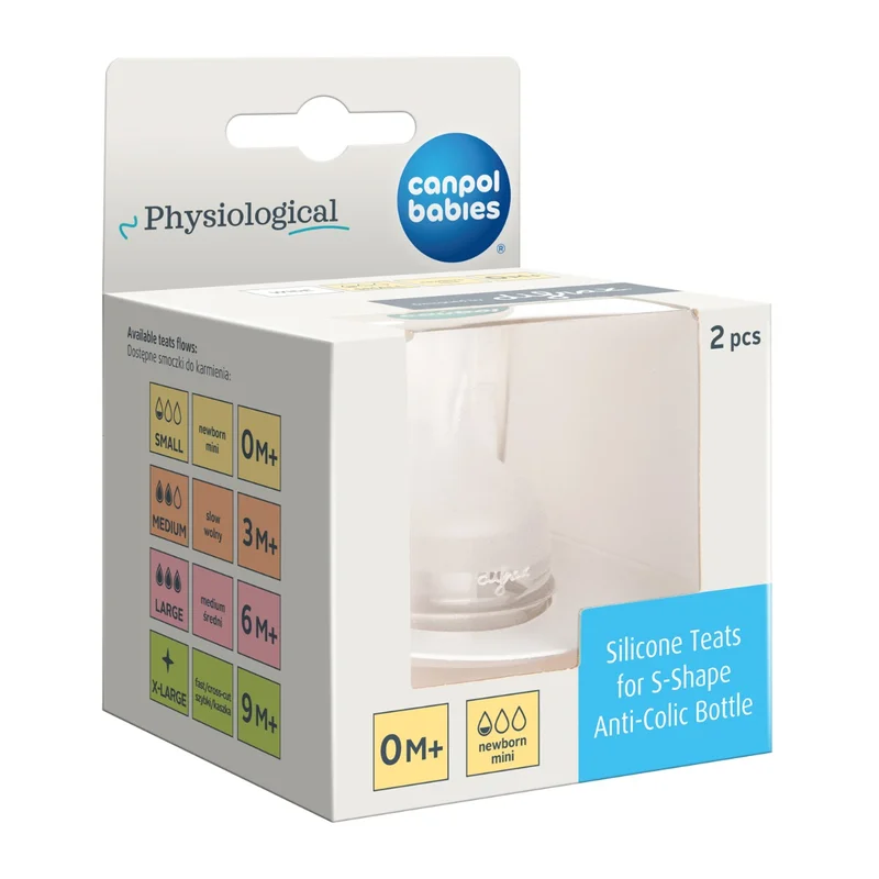 Canpol babies Smoczek silikonowy do butelki S-shape S (mini) 2 szt.