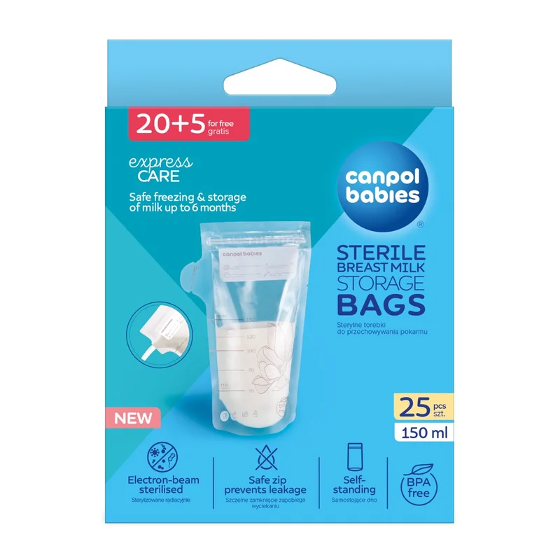 Canpol babies torebki do przechowywania pokarmu 150ml, 25 szt.