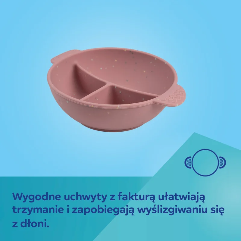 Miska silikonowa Canpol babies z 3 przegródkami i przyssawką 360 ml DOTS