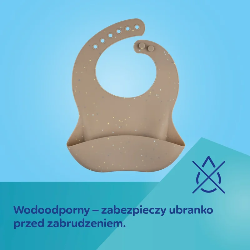 Śliniak silikonowy Canpol babies z kieszonką DOTS