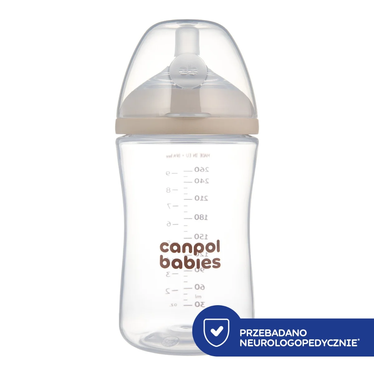 Canpol babies Butelka Natural Shape ze smoczkiem dwustrefowym 260 ml
